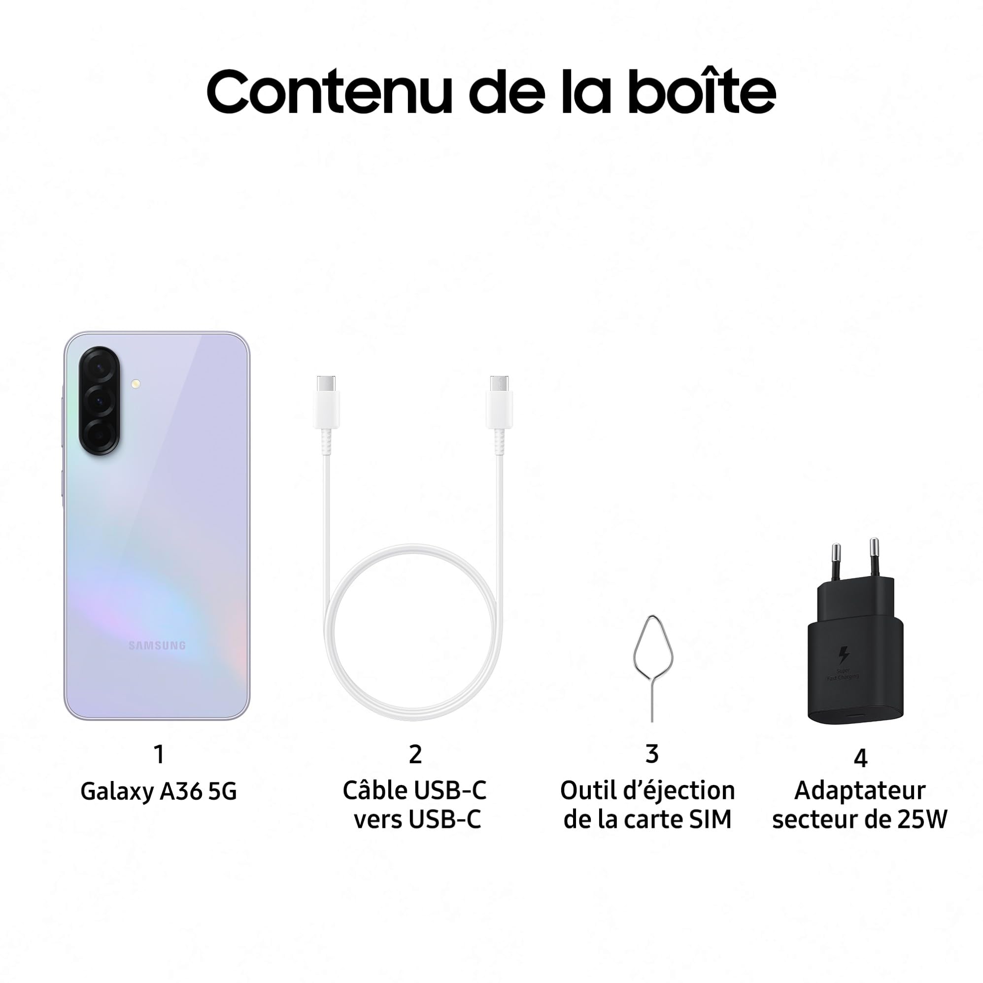 Samsung A366 Galaxy A36 (Double Sim - 6.7" - 128 Go - 6 Go RAM) Lavande