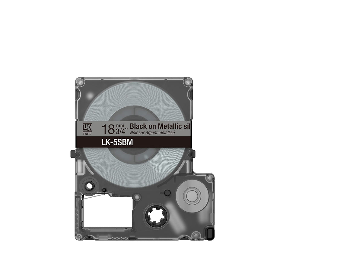 EPSON Metallic Tape Silver/Black 18mm 9m LK-5SBM