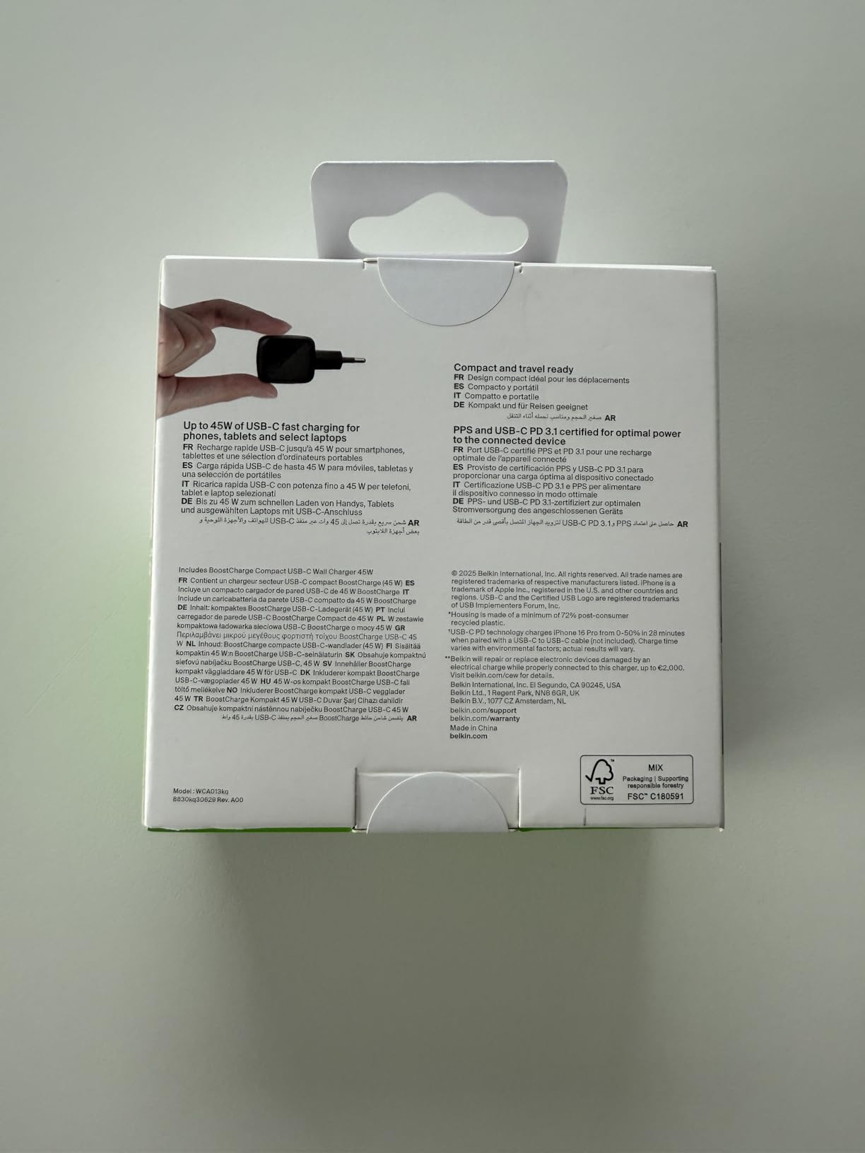 BELKIN 45W USB PD Wall Charger with PPS BLK