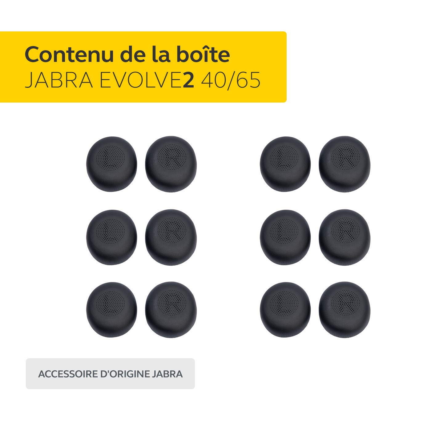 Jabra Ear Cush 6pcs Blck f Evolve2 40/65