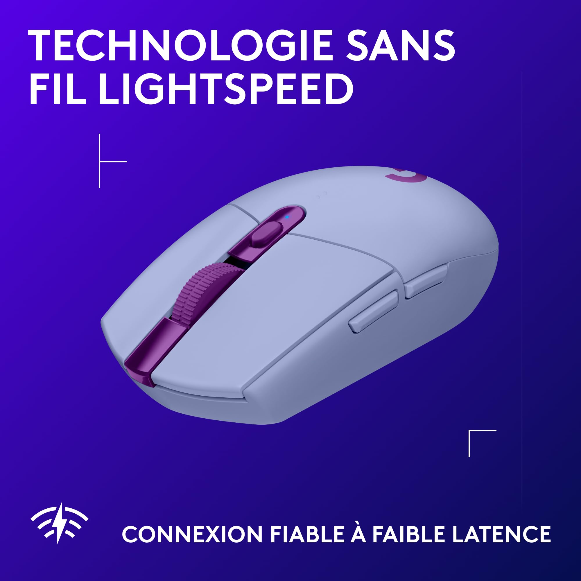 LOGITECH G305 LIGHTSPEED Wireless Gaming Mouse - LILAC - EWR2