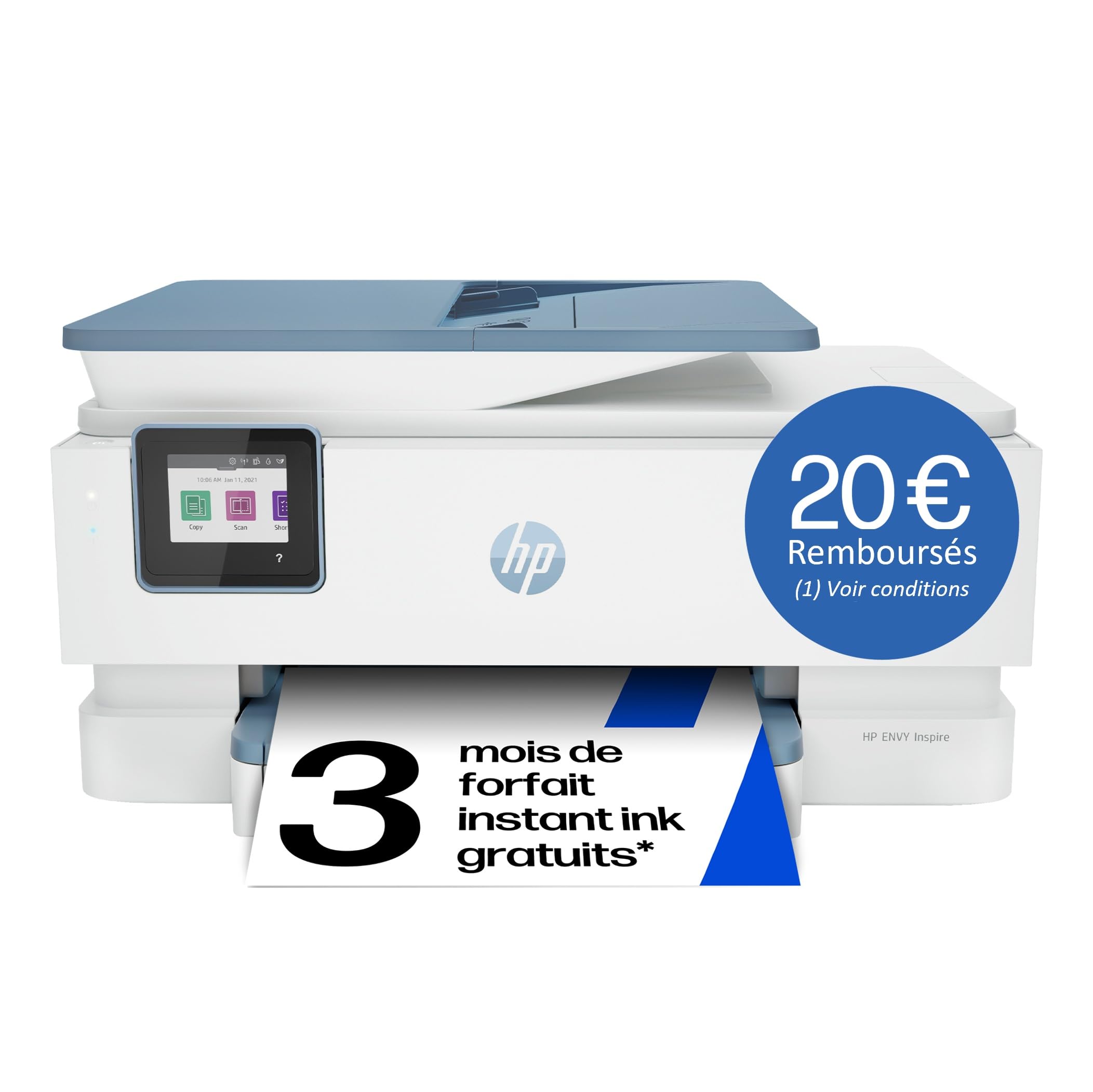 HP ENVY Inspire 7921e All-in-One MFP colour inkjet 216x297mm A4 13ppm Copy 15ppm Print 125sheets USB Wi-Fi Bluetooth surf blue
