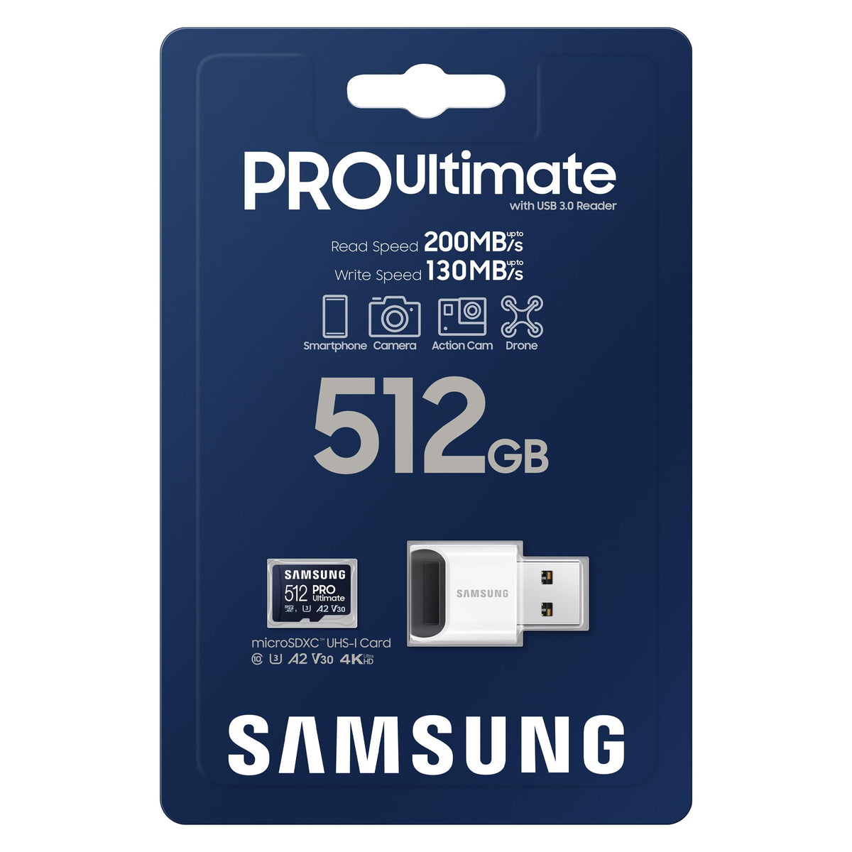 Micro SD 512GB PRO Ultimate+microSD read