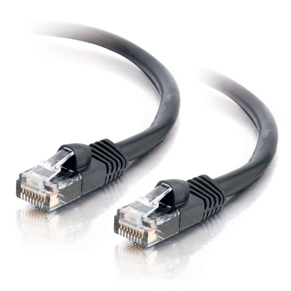 Cbl/0.5M Mld/Booted Black CAT5E PVC UTP