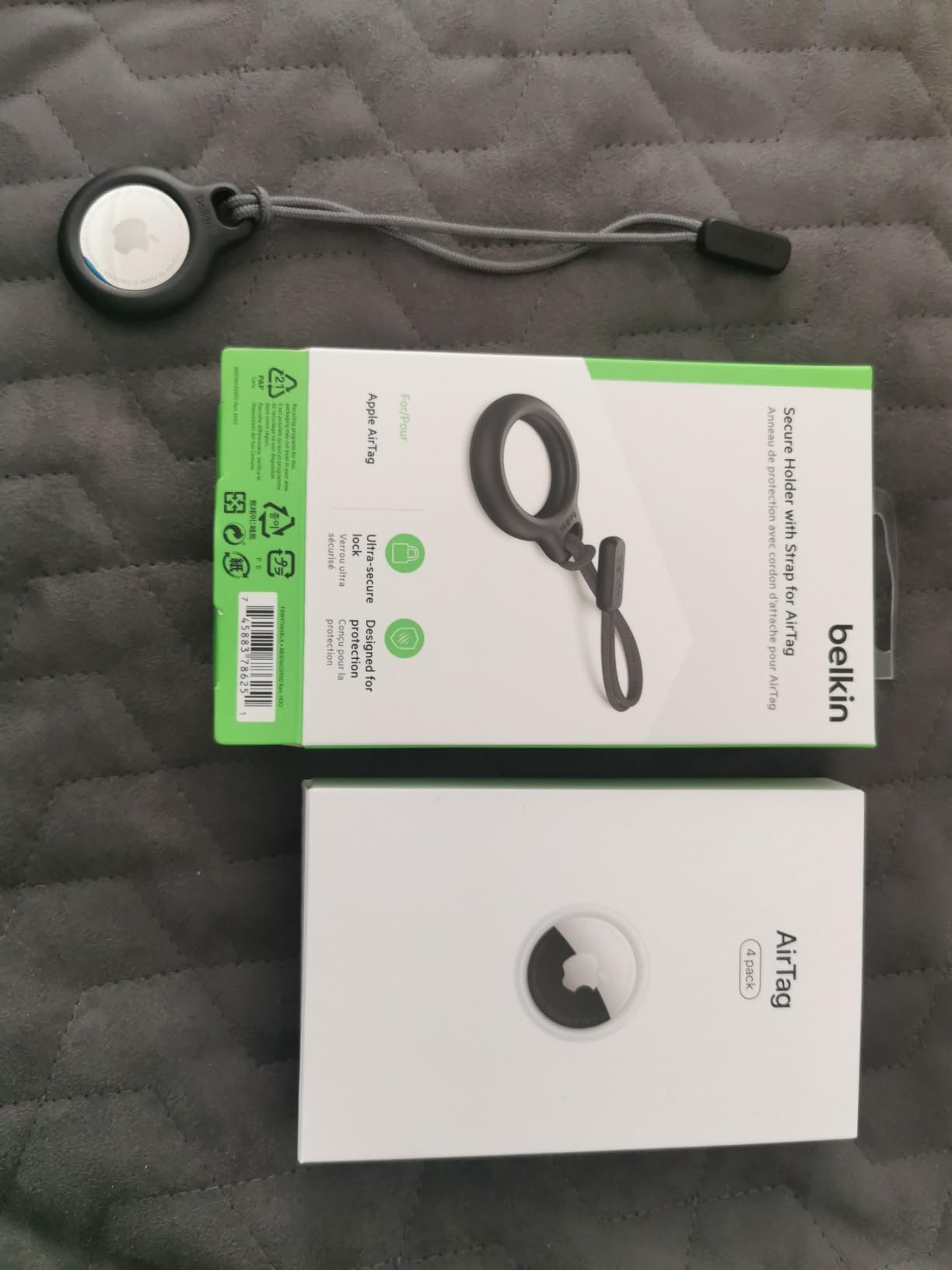 BELKIN Airtag Protection avec Cordon Bleu