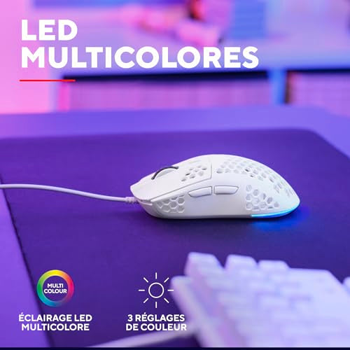 TRUST Souris gaming filaire HELOX ultra légére - Blanche