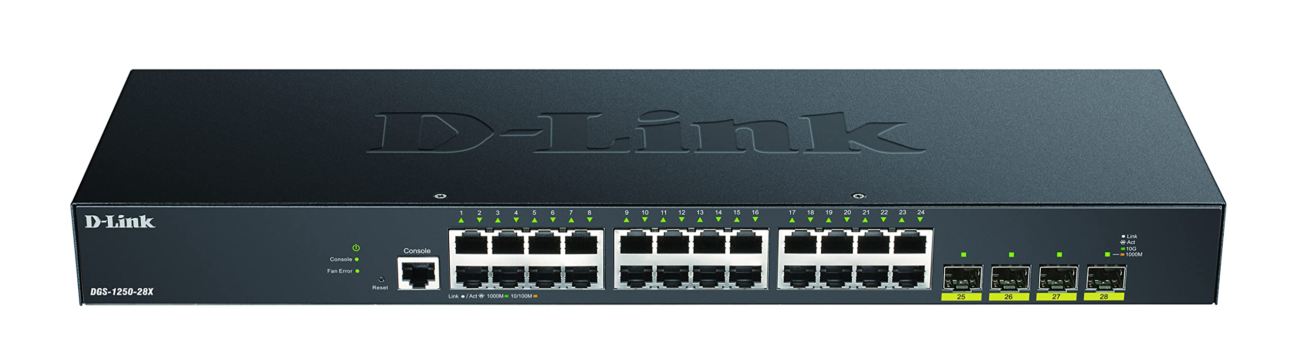 D-LINK 28-Port Smart Managed Gigabit Switch 4x 10G dlink green 3.0 24x 10/100/1000Mbit/s TP RJ-45 Port 4x 10Gbit/s Fiber SFP+