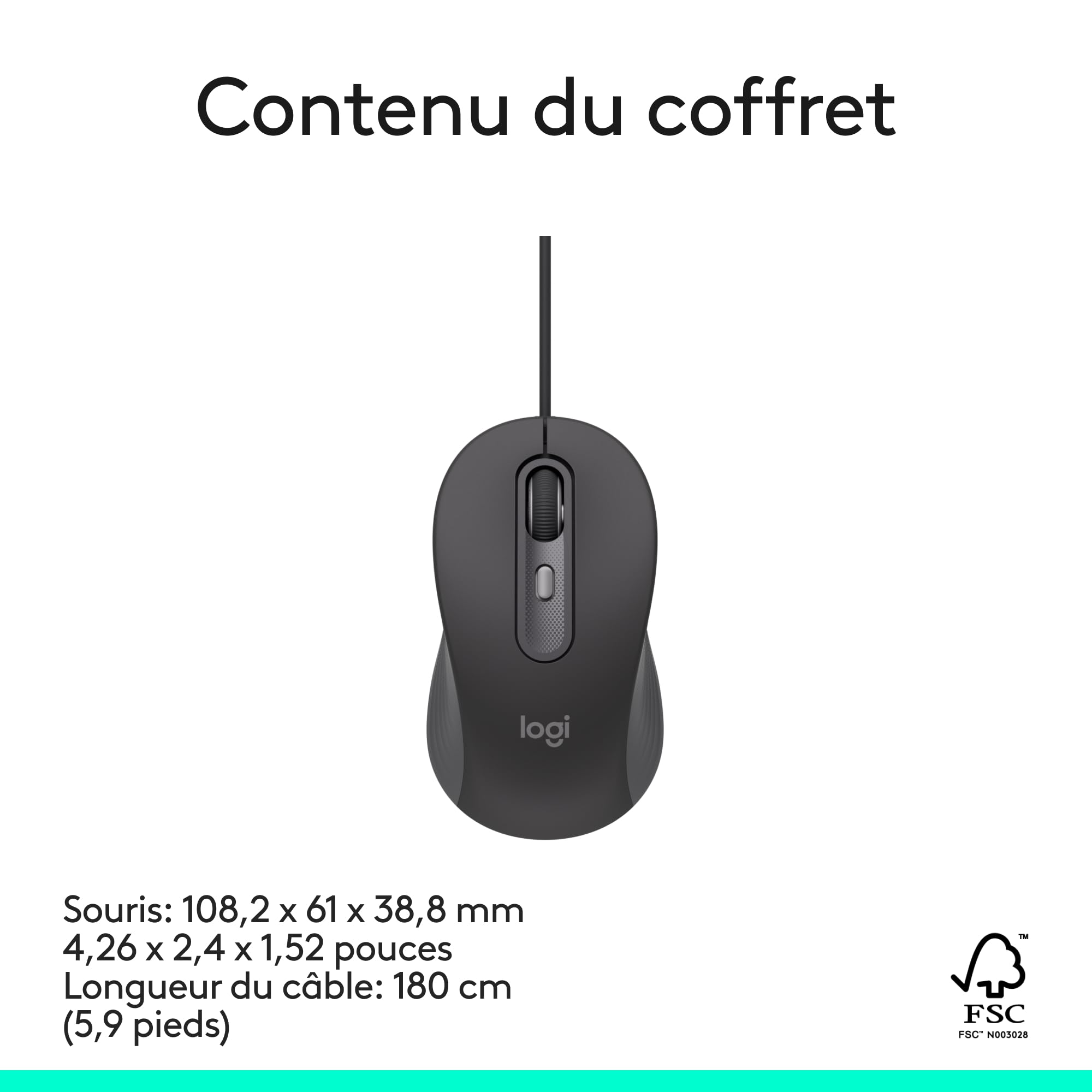 LOGITECH Wired Mouse M520 for Business Graphite