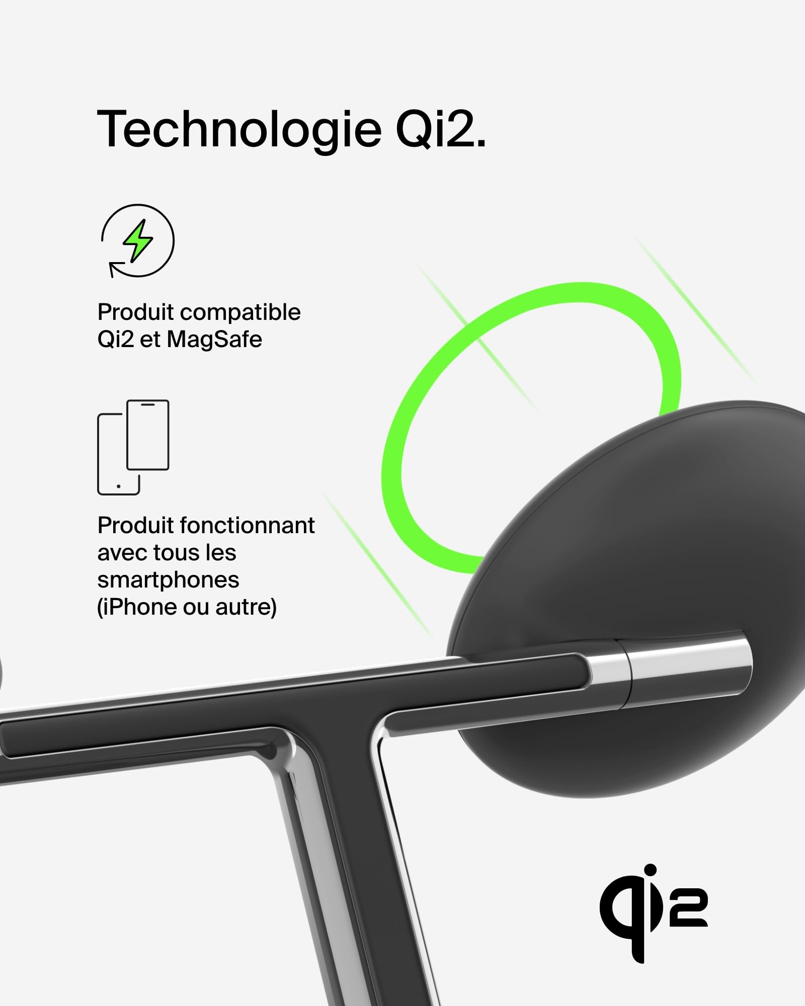 BELKIN BOOST CHARGE PRO 3in1 Qi2 15w Magnetic Adjustable Charging Stand Black