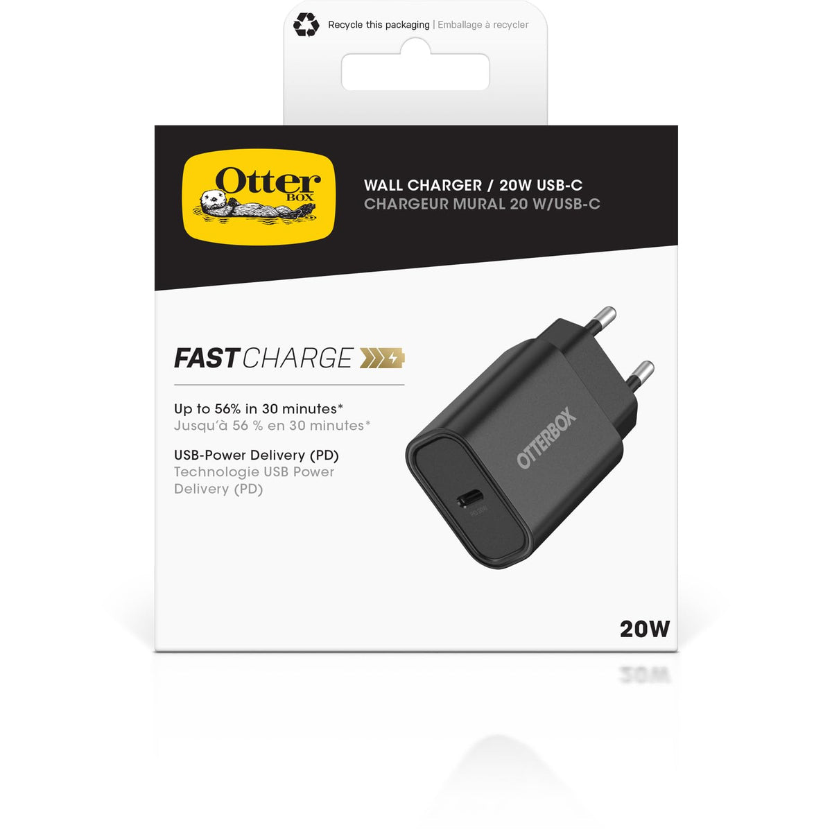 OtterBoxEUWallCharge20W1XUSBC20WUSBPDBLK