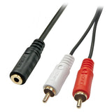 LINDY Audiocable Stereo 3.5mm female / 2x RCA male 25cm gold plated