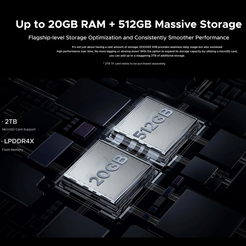 Doogee S118 (Double Sim - 6.58'', 512 Go, 8 Go RAM) Argent