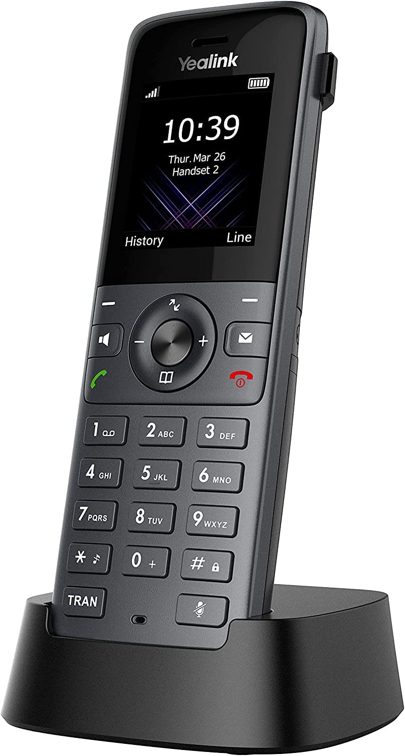 Yealink W73P Téléphone IP Mobile Sans Fil Gris Écran de 1,8 Pouce 100 Entrées de Répertoire Téléphonique