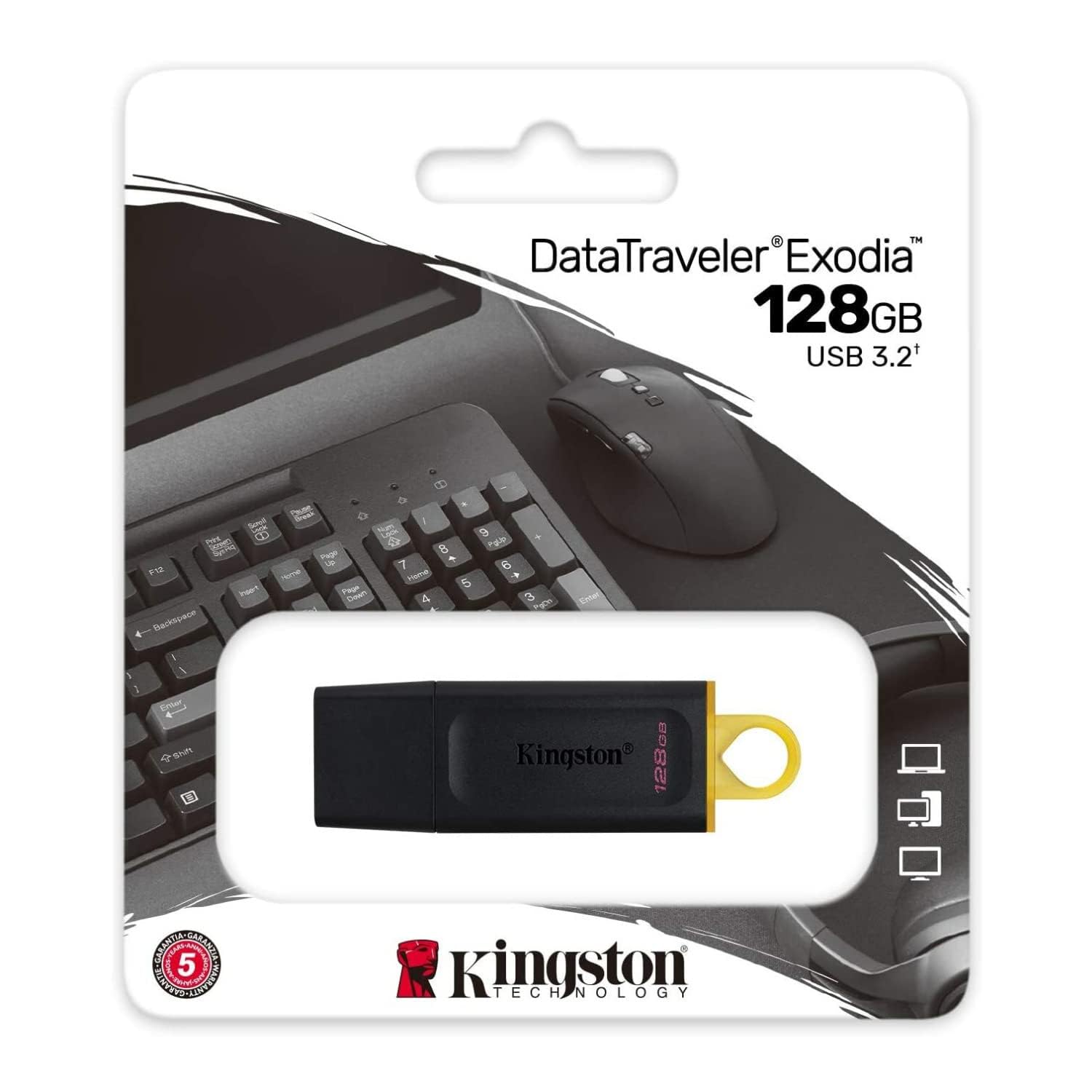 KINGSTON 128Go USB3.2 Gen1 DataTraveler Exodia Black + Yellow