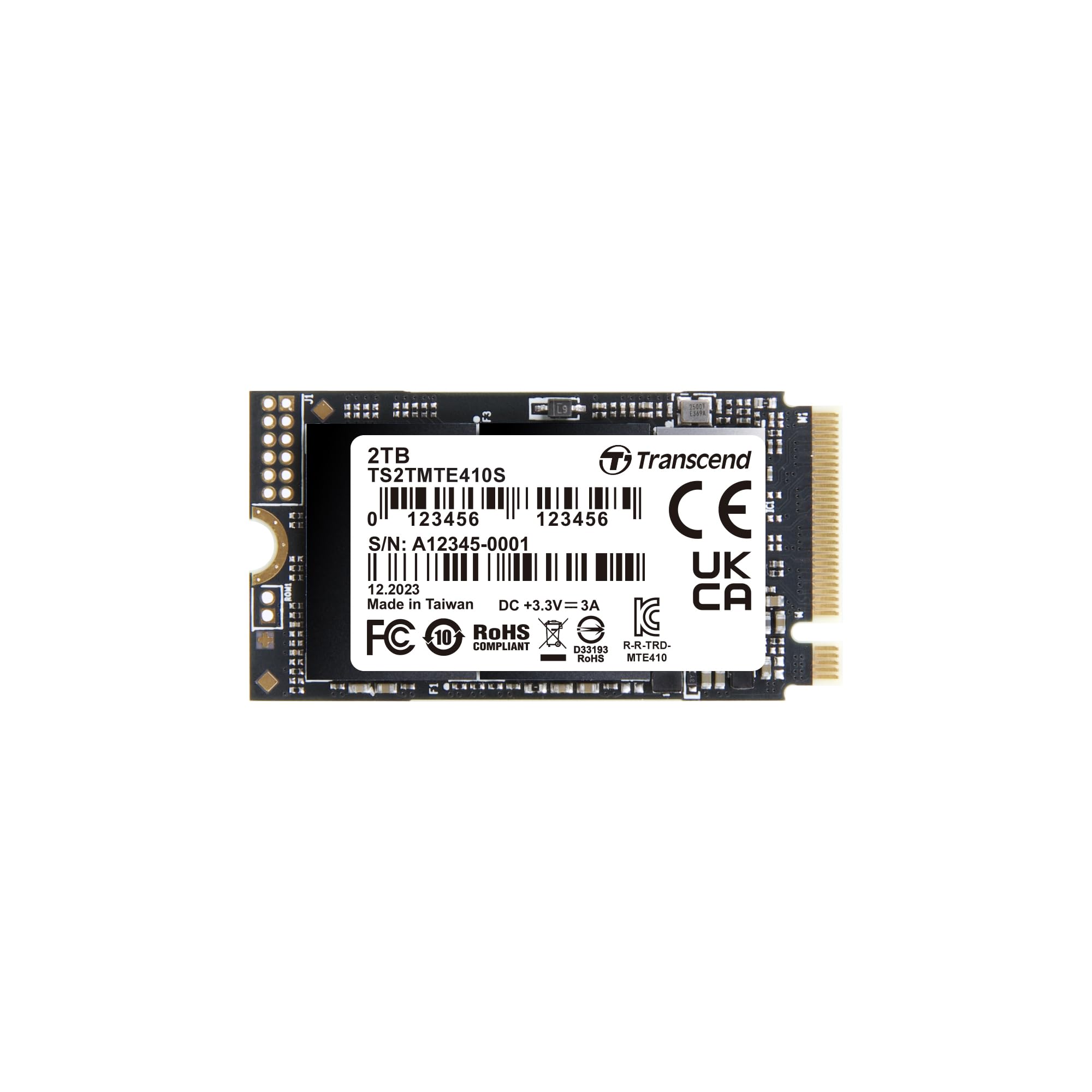TRANSCEND 2To M.2 2242 PCIe Gen4x4 NVMe 3D TLC DRAM-less