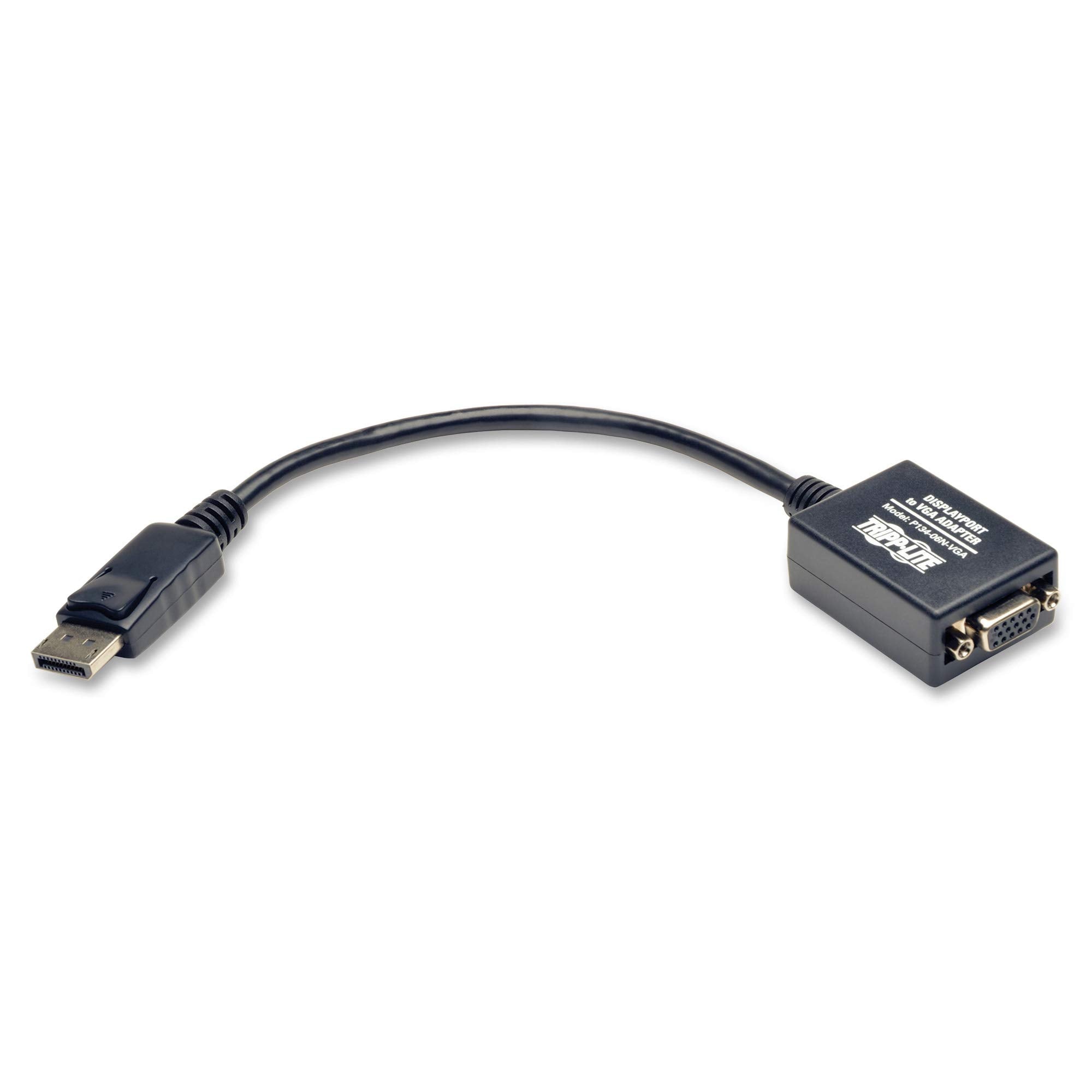 EATON TRIPPLITE 6in DisplayPort to VGA Adapter Active Converter DP to VGA M/F 6 DisplayPort M to HD-15 VGA F 15.2cm