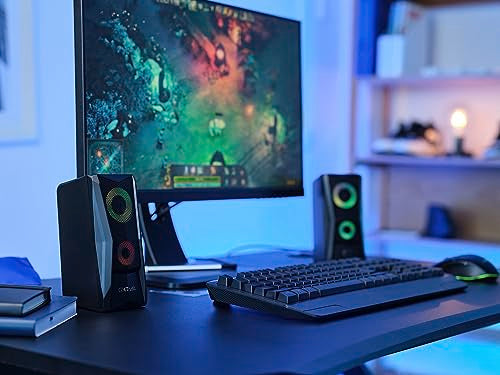 TRUST Enceintes JAVV 2.0 RGB noire