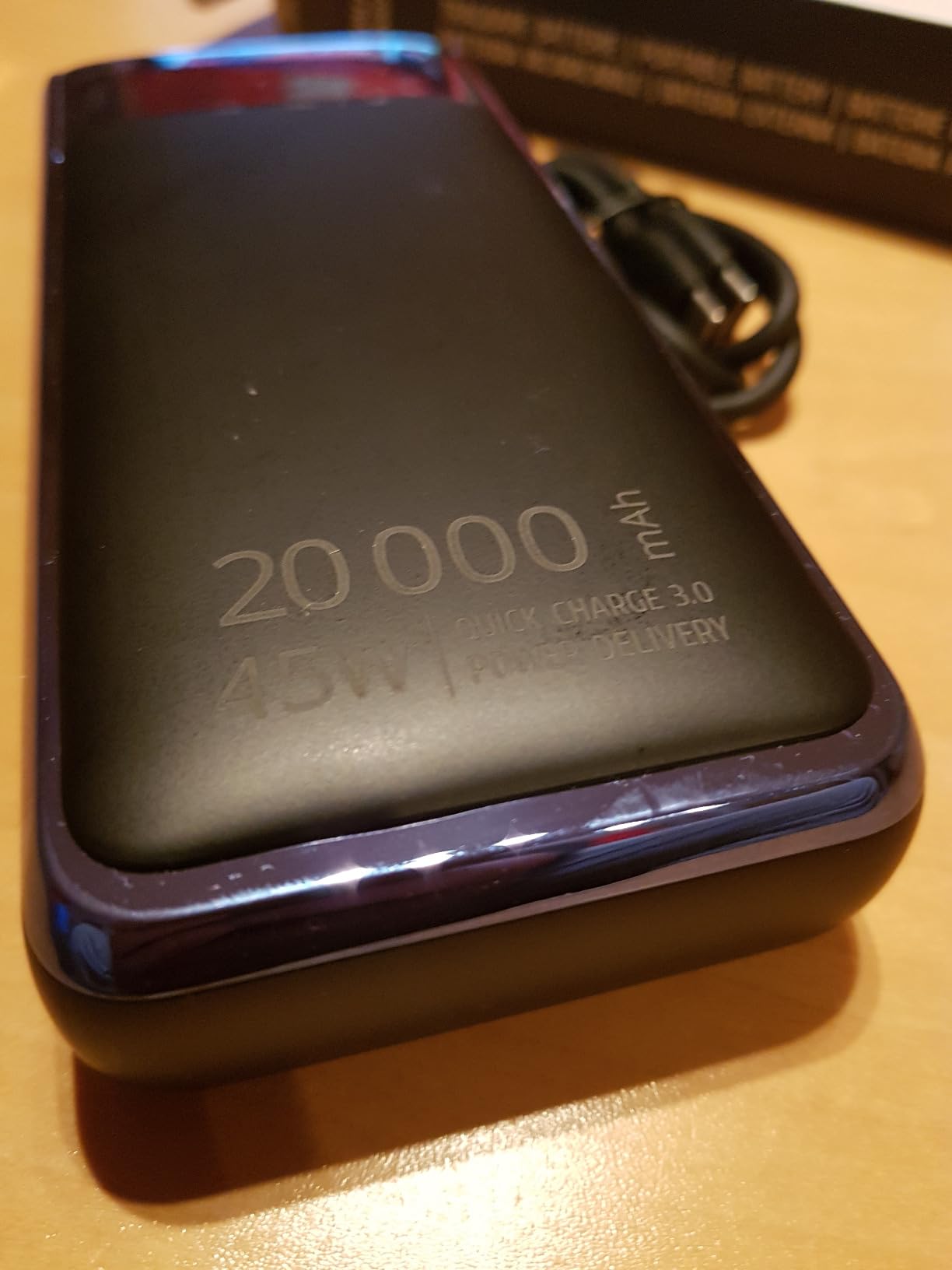 Powerbank 20000mAh pour laptop 45W charge ultra rapide power