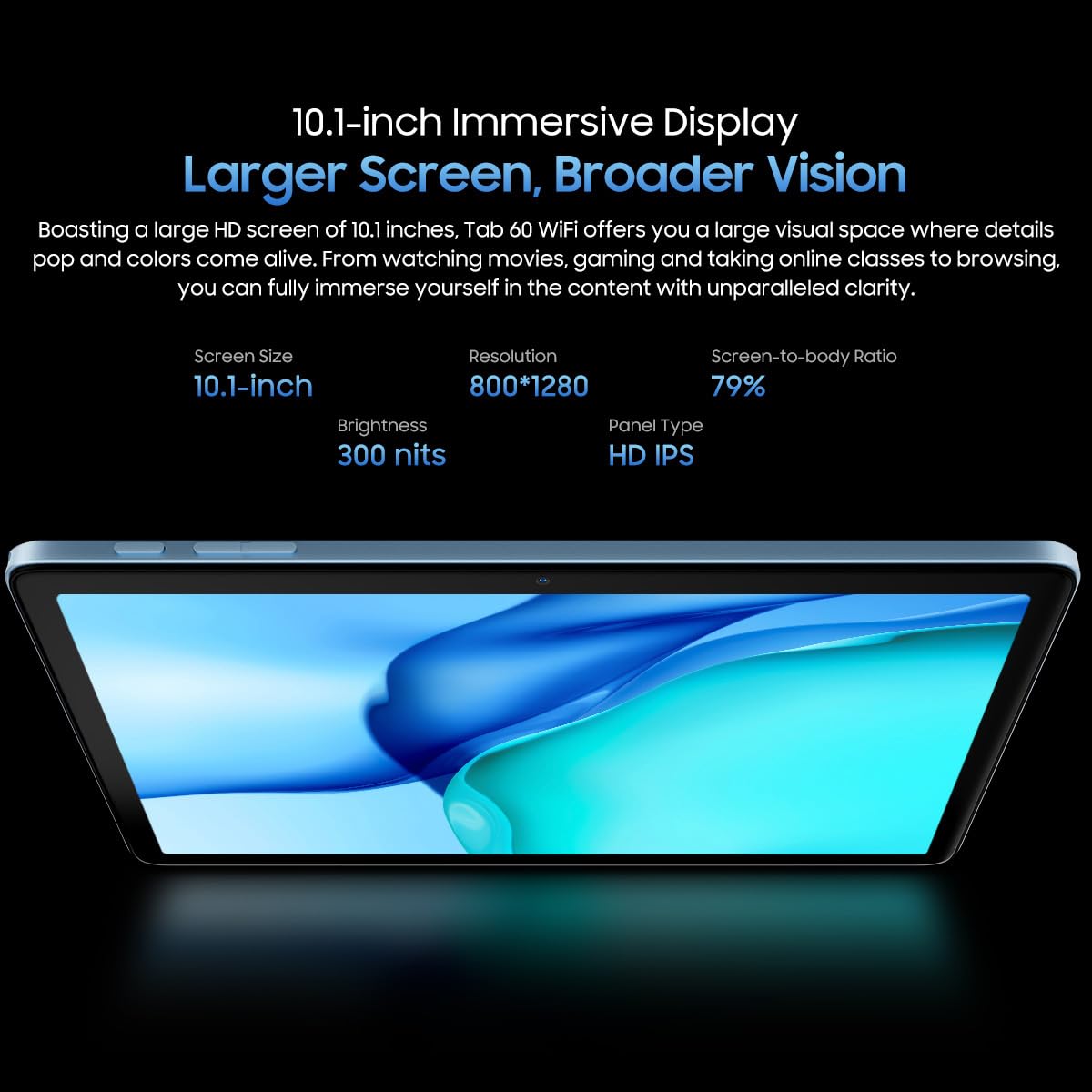 Blackview TAB 60 (Wifi - 10.1'' - 128 Go, 4 Go RAM) Bleu
