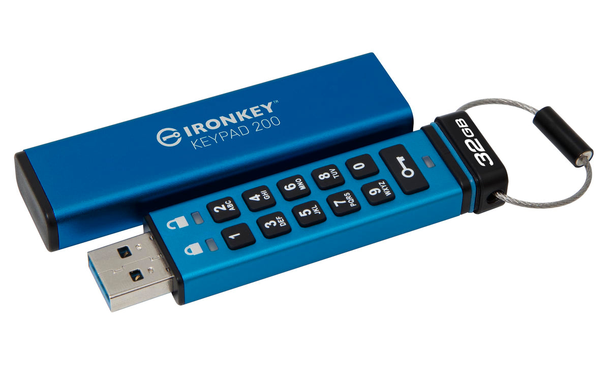 KINGSTON 32Go IronKey Keypad 200 FIPS 140-3 Lvl 3 Pending AES-256 Encrypted