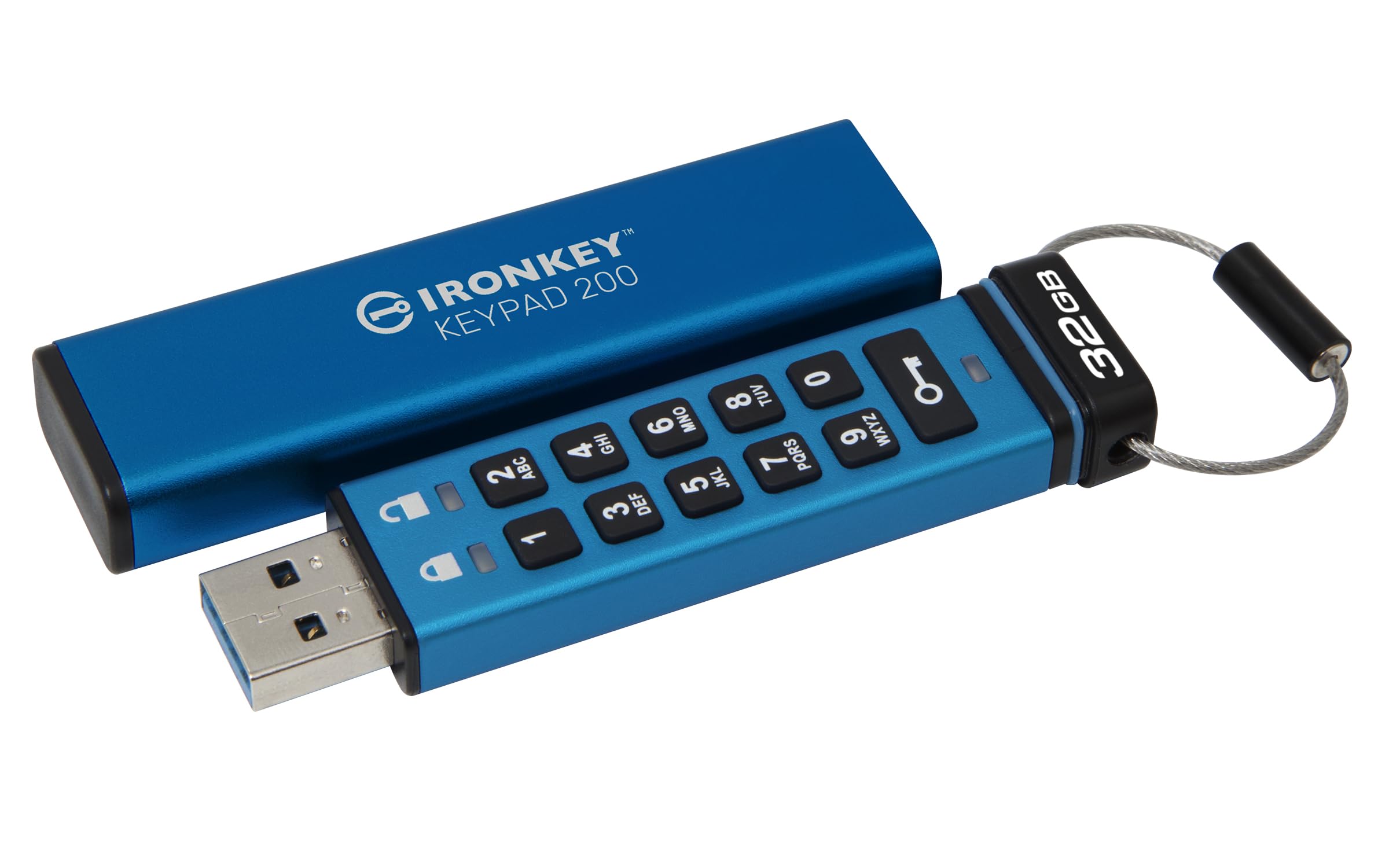KINGSTON 32Go IronKey Keypad 200 FIPS 140-3 Lvl 3 Pending AES-256 Encrypted