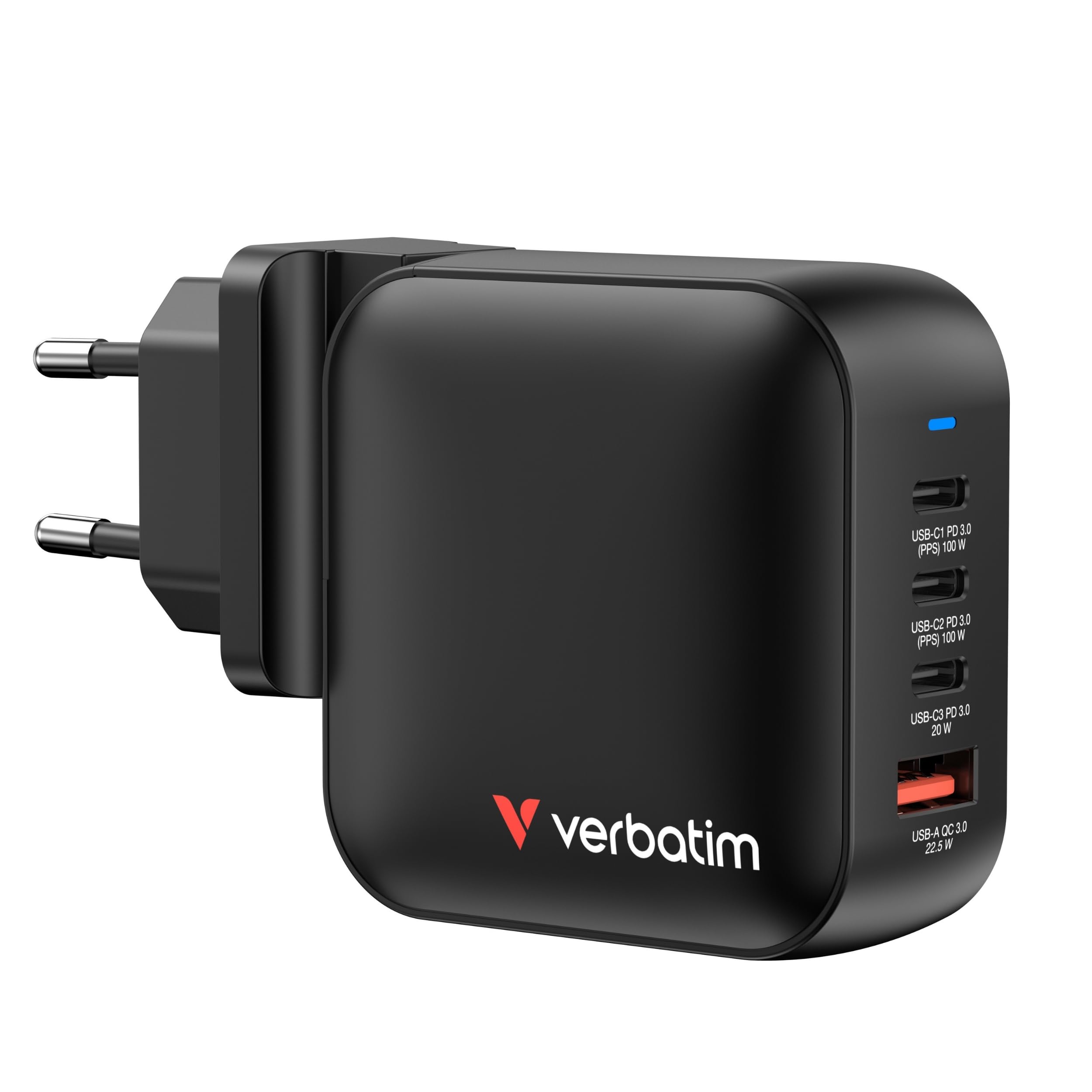 VERBATIM MINI GAN CHARGER 100W 4 PORT US/EU/UK ADP WCF (P)