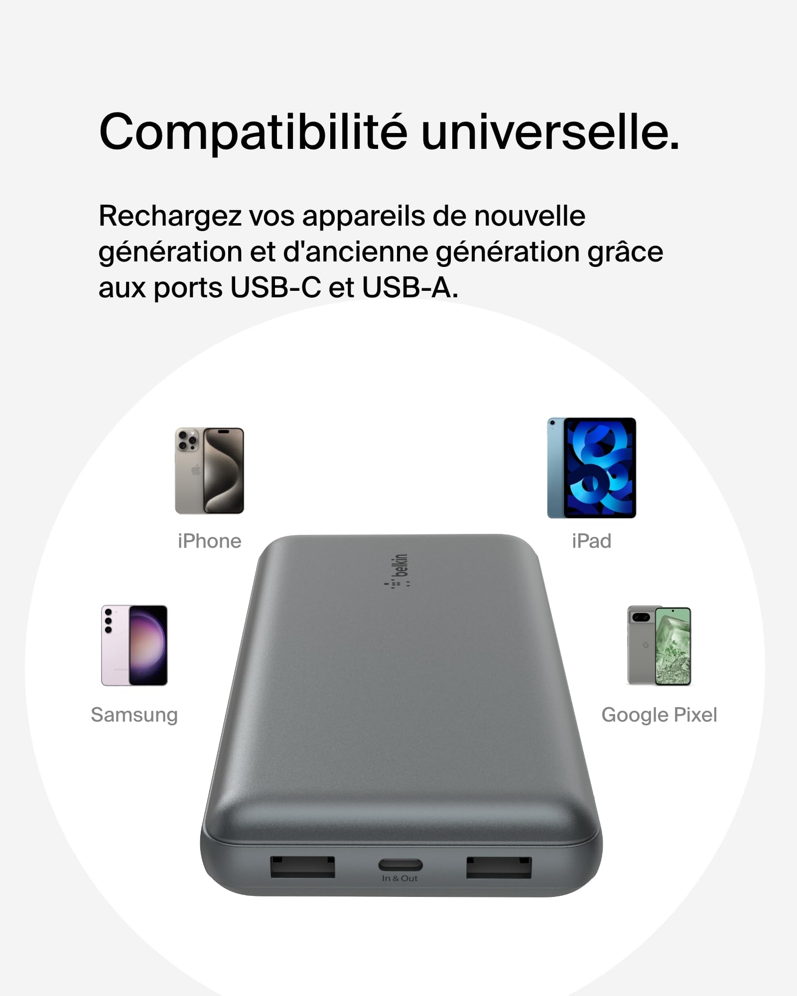BELKIN 20k power bank 15w space grey