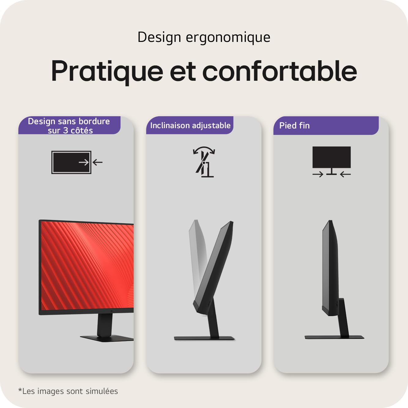 LG - Ecran LCD incurve - 24p 1920x1080 FHD 100 Hz - VA - 5 ms - Inclinable - Garantie 3 ans