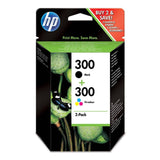 HP 300 original Ink cartridge CN673EE 301 black and tri-colour standard capacity 2 x 4ml bk: 200p cl: 165p 2-pack Blister multi tag