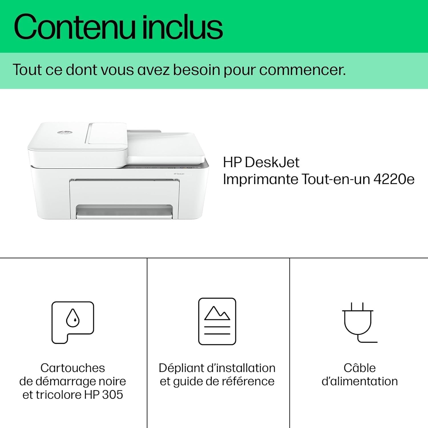 HP DeskJet 4220e All-in-One Printer A jet d'encre thermique A4 4800 x 1200 DPI 8,5 ppm Wifi