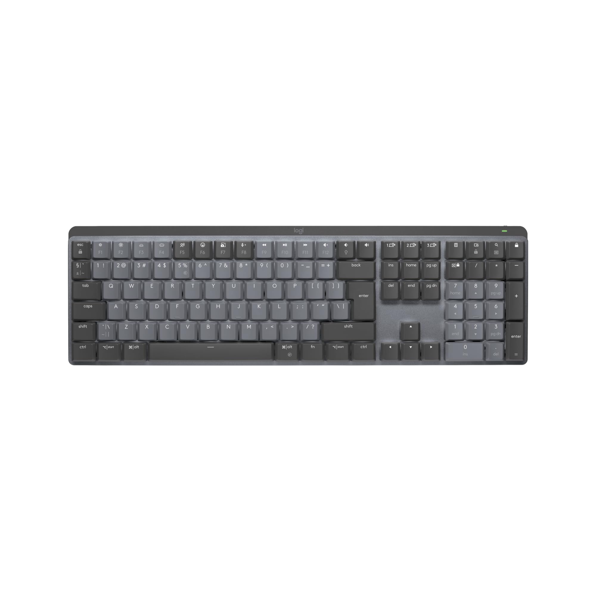 LOGITECH MX Mechanical Wireless Illuminated Performance Keyboard - GRAPHITE - (US) INTL - 2.4GHZ/BT - N/A - EMEA - TACTILE