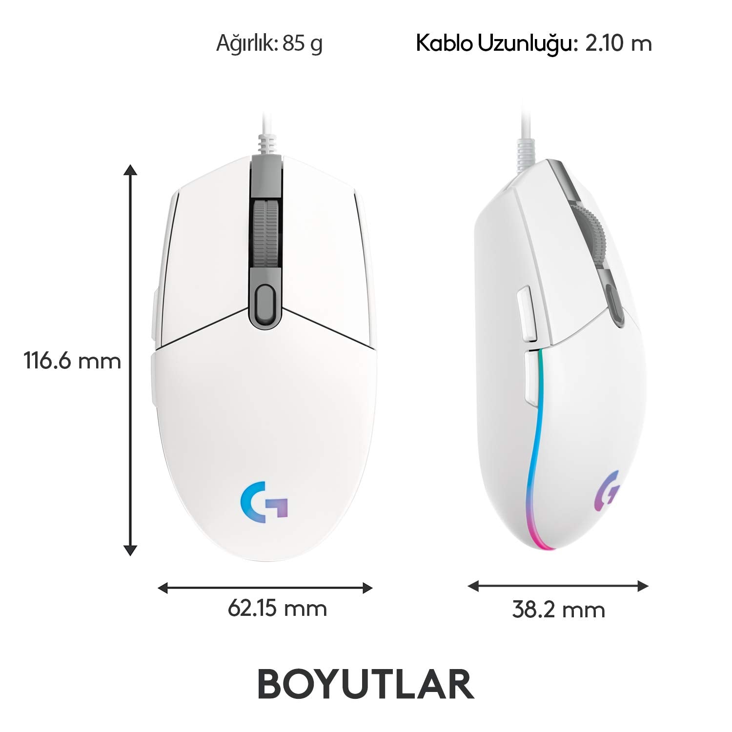 LOGITECH G102 LIGHTSYNC - WHITE - EER
