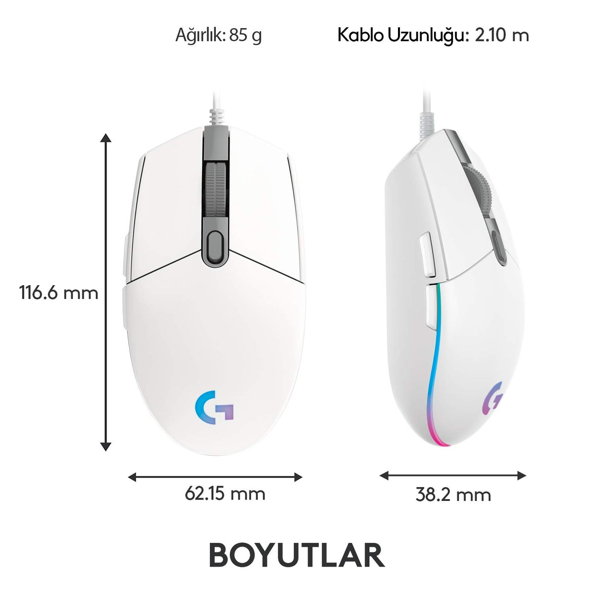 LOGITECH G102 LIGHTSYNC - WHITE - EER