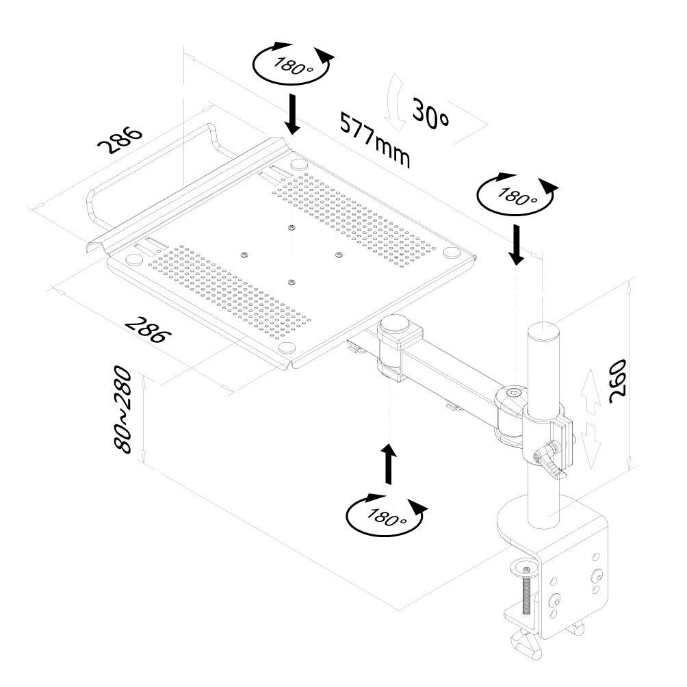 NEOMOUNTS NOTEBOOK-D100 Support dordinateur portable à fixer 10-22p