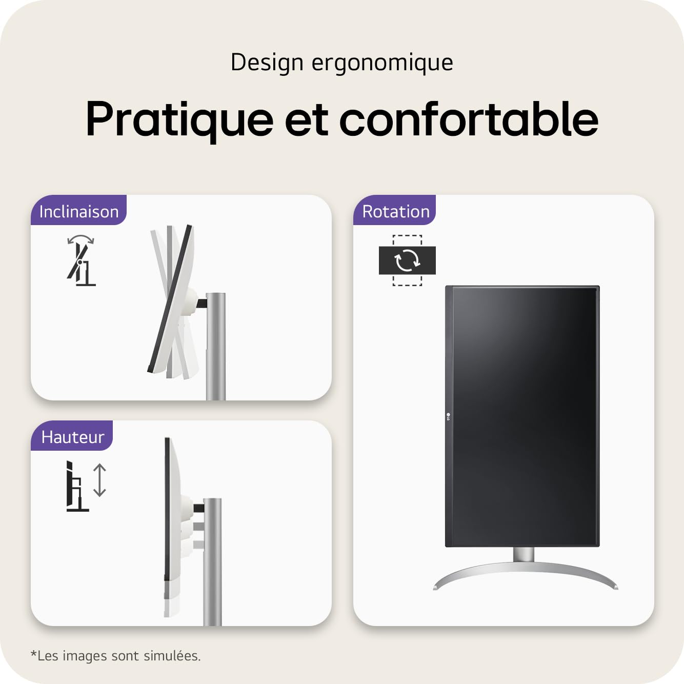 LG 27UP850K-W.AEU Écran LED - 27p - 3840 x 2160 4K UHD - IPS - 400 cd/m² - 1200:1 - DisplayHDR 400- 5ms - 2xHDMI, DP hauts parleurs