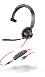 POLY Blackwire BW3315 casque USB-C/A + Jack - 1 écouteur