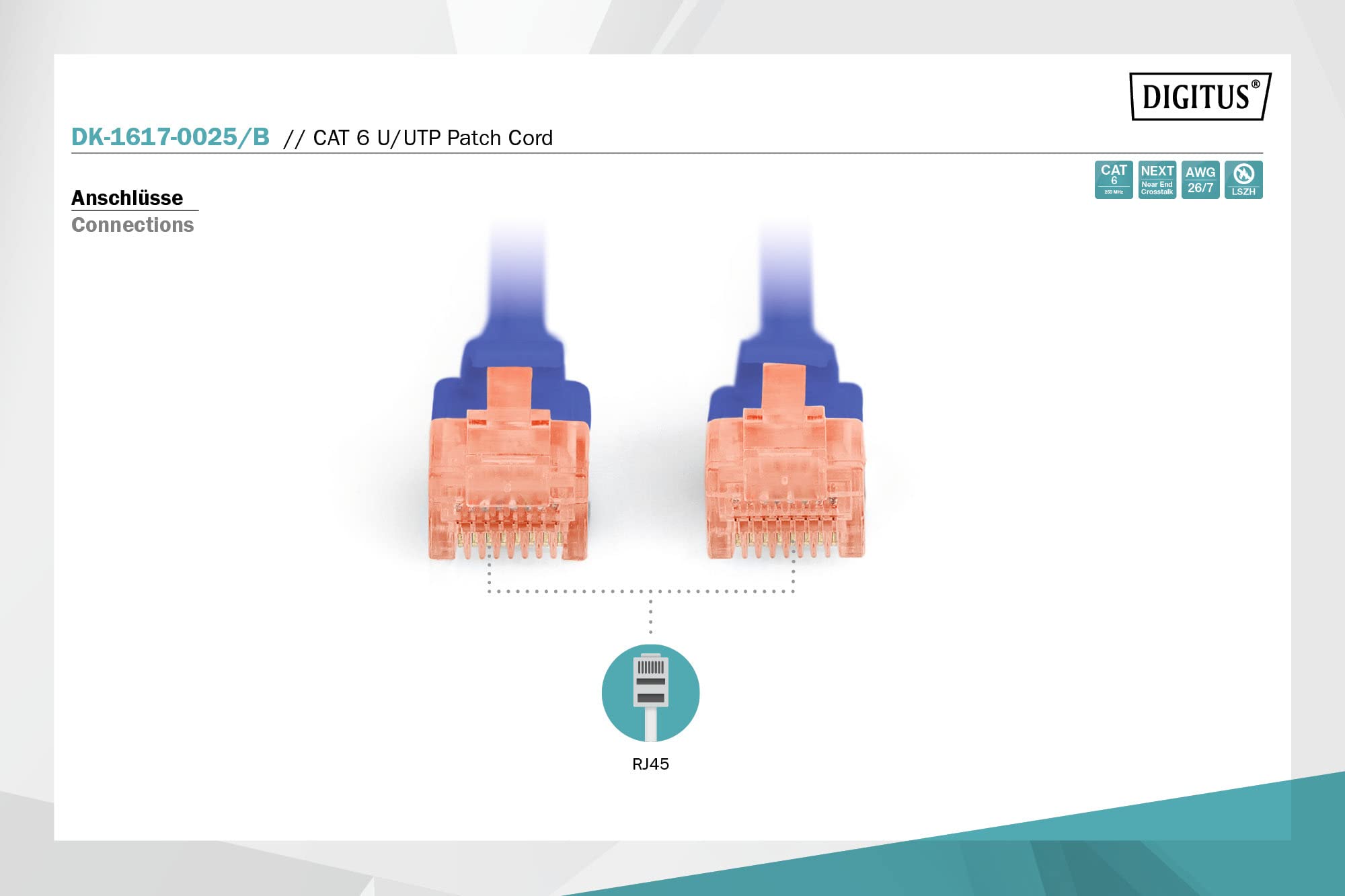 Digitus DK-1617-0025/B câble de réseau Bleu 0,25 m Cat6 U/UTP (UTP)