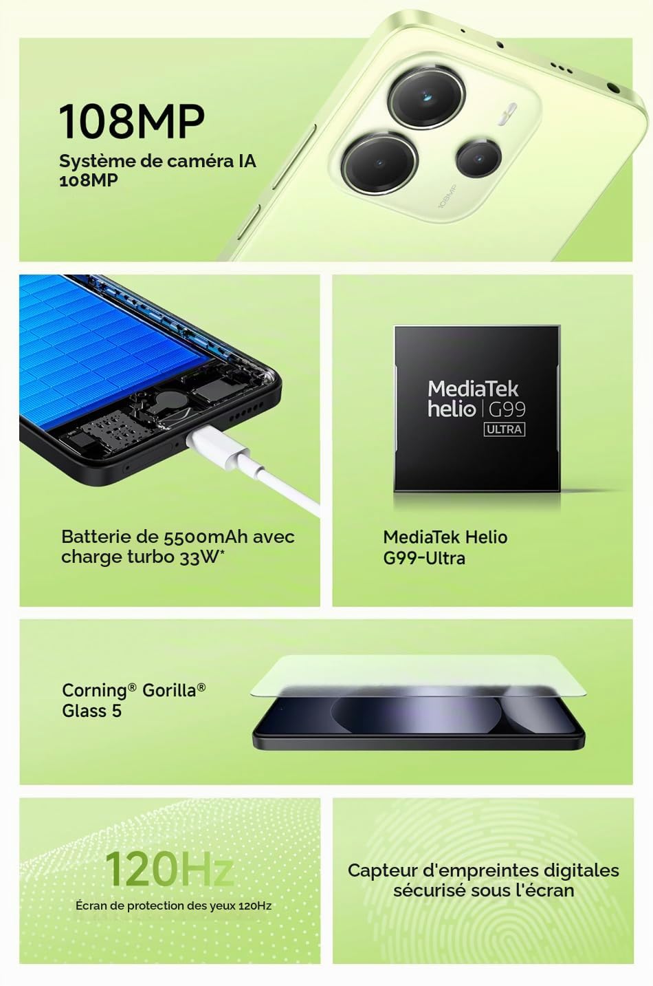 Xiaomi Redmi Note 14 4G (Double Sim - 6.67", 256 Go, 8 Go RAM) Noir
