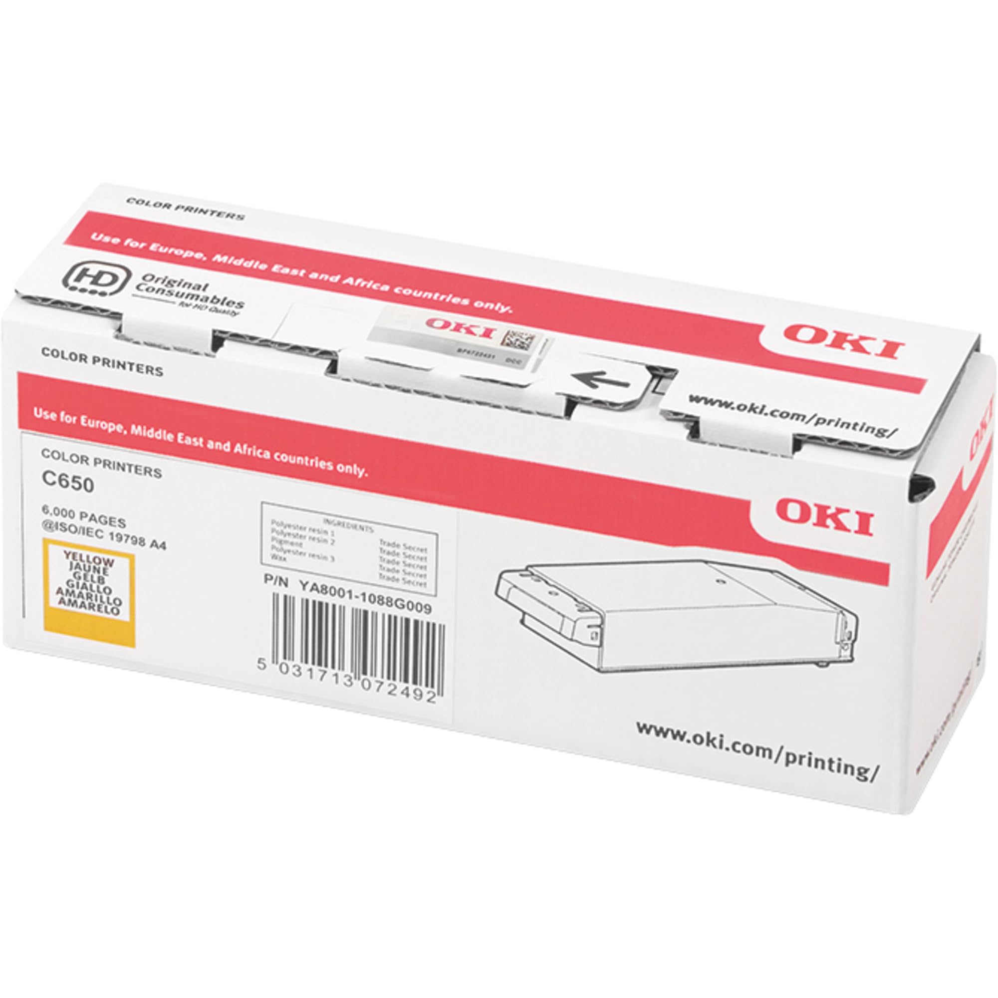OKI Toner Yellow 6K for C650 C651DN