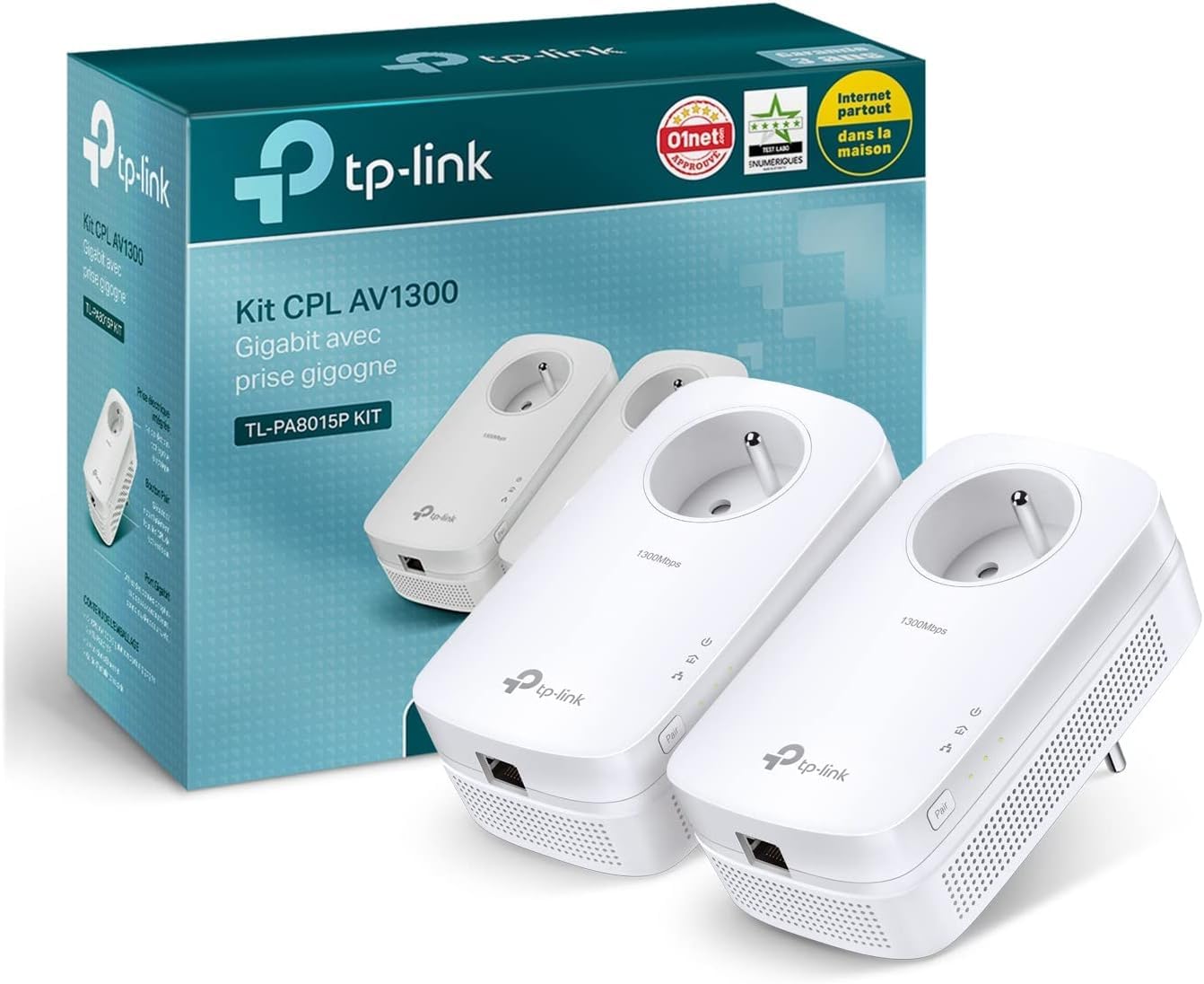 Tp-link TL-PA8015P KIT CPL AV1300 Gigabit prise Gigogne FR