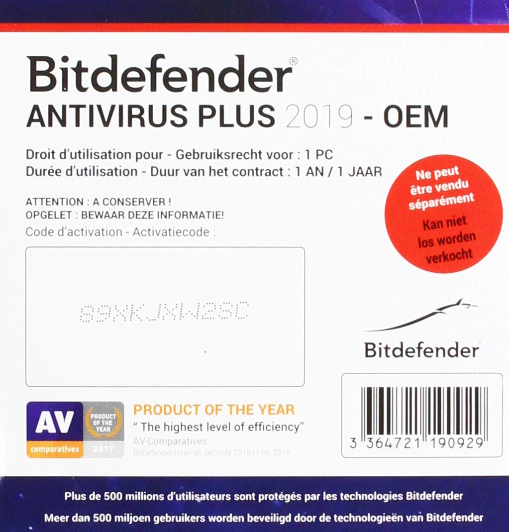 BITDEFENDER Antivirus plus 2019 OEM