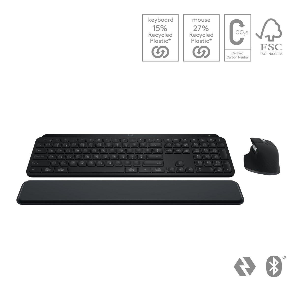 Logitech Master MX Keys S Combo clavier Souris incluse Bureau Bluetooth QWERTY US International Graphite