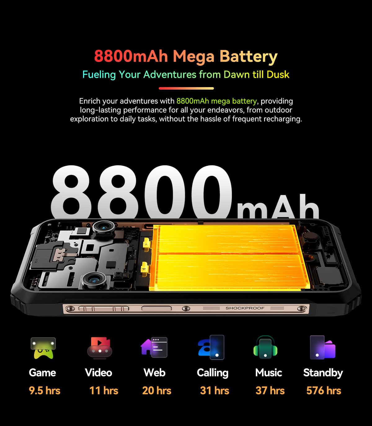 Blackview BL9000 5G (Double Sim - Écran 6.78'' - 512 Go, 12 Go RAM) Noir