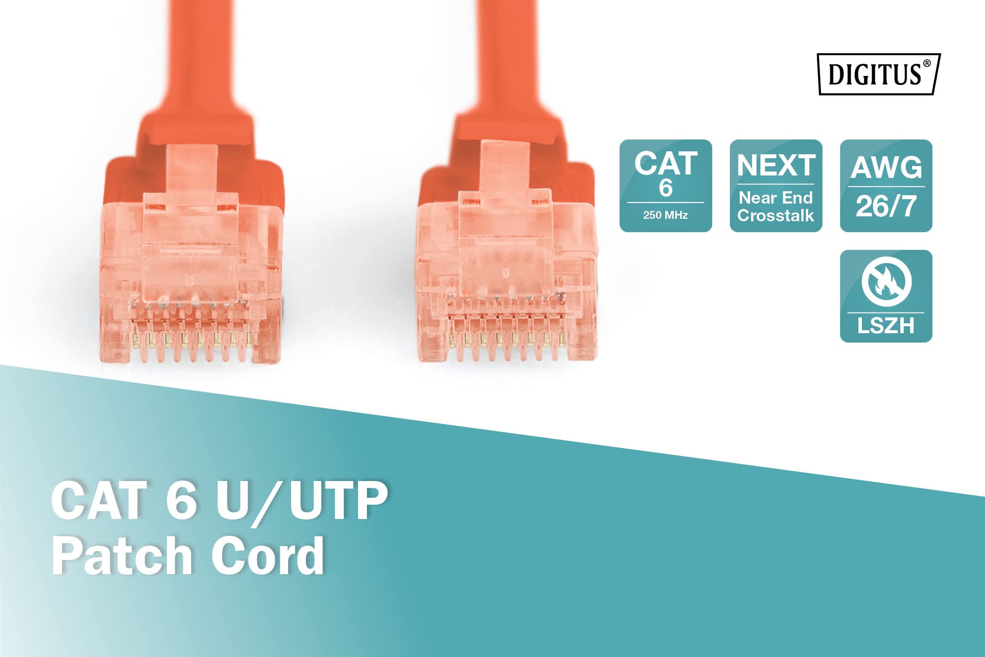 Digitus DK-1617-0025/R câble de réseau Rouge 0,25 m Cat6 U/UTP (UTP)