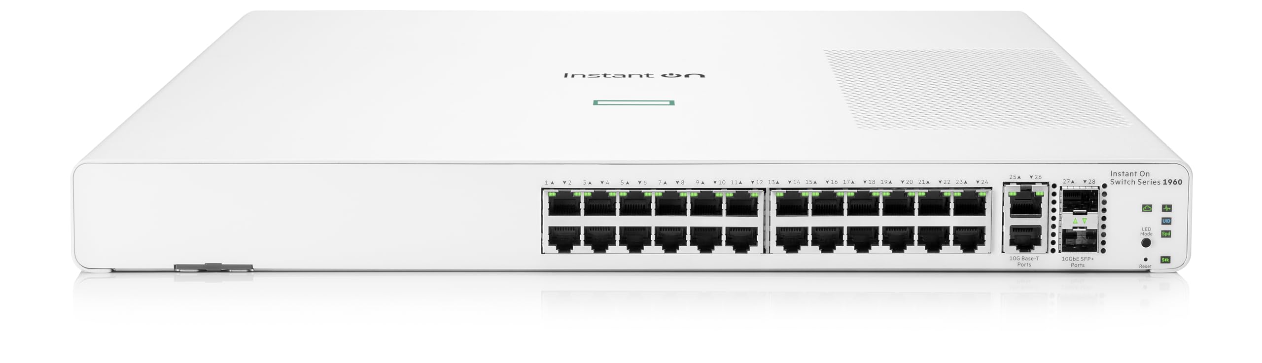 HPE Networking Instant On 1960 24G 2XGT 2SFP+ Switch Commutateur Géré 24 x 10/100/1000 + 2 x10 Gigabit SFP+ + 2 x 100/1000/10GBase T