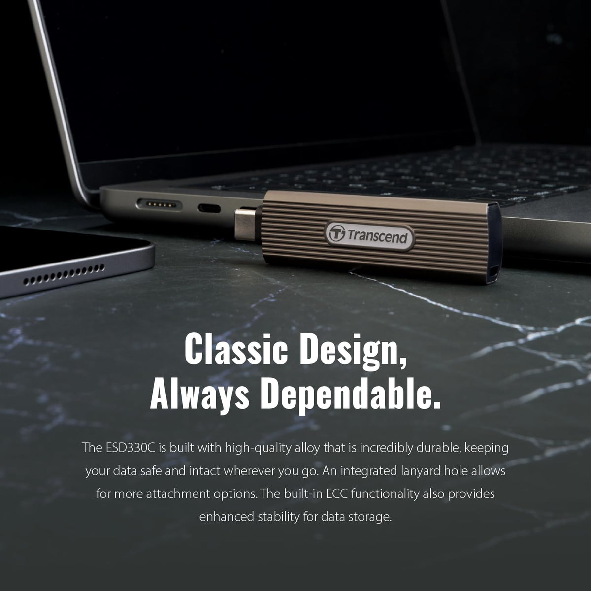 TRANSCEND ESD330C 1To External SSD USB 10Gbps Type-C