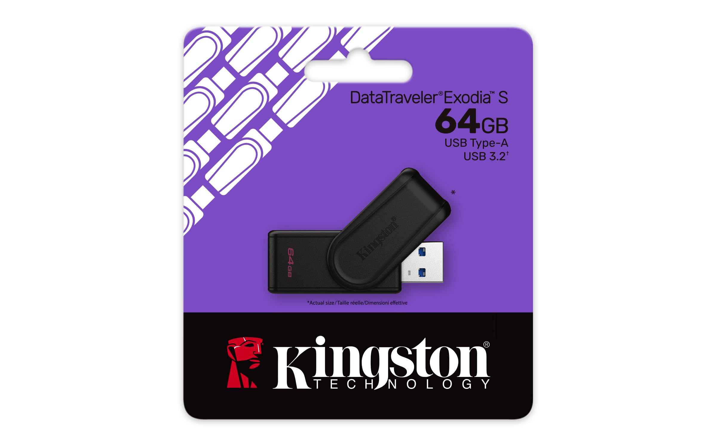 KINGSTON 64Go Portable USB 3.2 Gen 1 DataTraveler Exodia S Black/Black