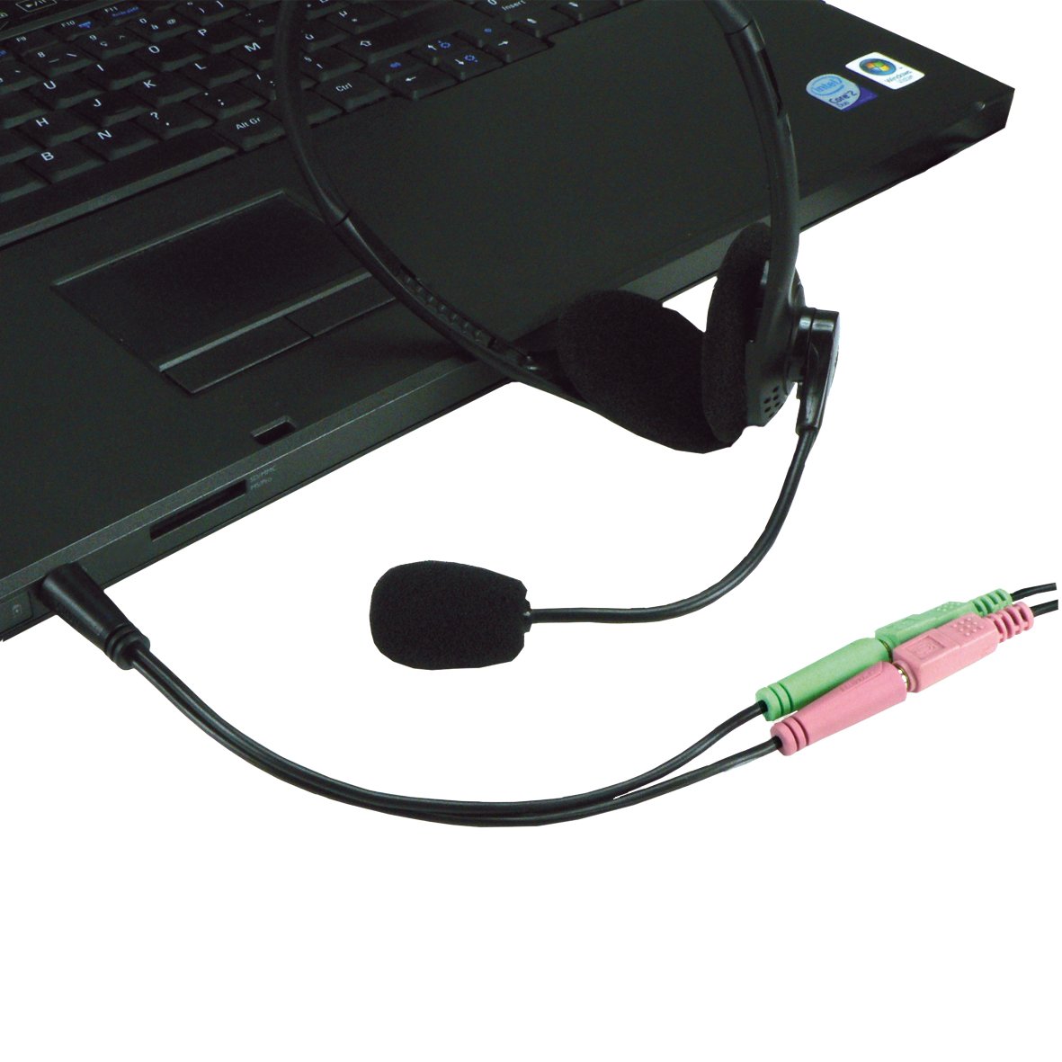 MCL Adaptateur audio jack 3.5mm 4 contacts pour micro et casque - 20cm