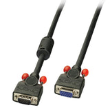 LINDY VGA Cable M/F Black 3m HD15 M/F with screws DDC-able