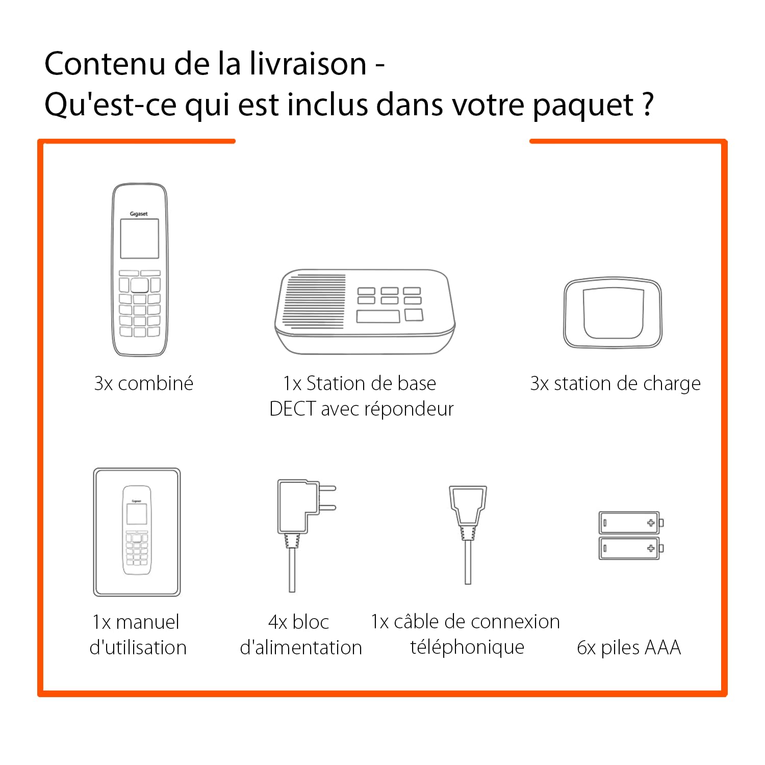 Gigaset CL660A TRIO Tél. DECT +REP. - base + 3 combinés